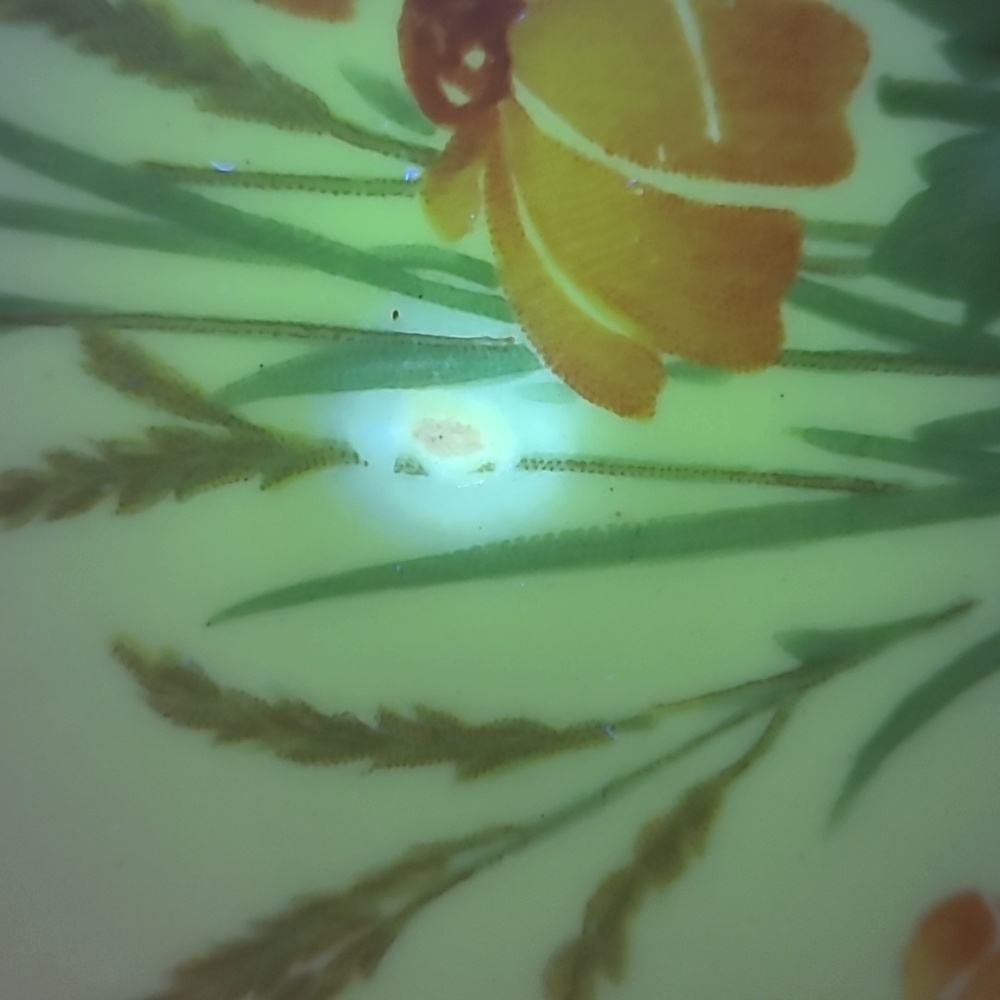 Floral Scalloped Uranium Glaze Oval Platter - Picture 7 of 7
